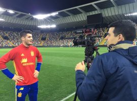 Grabando con Álvaro Morata